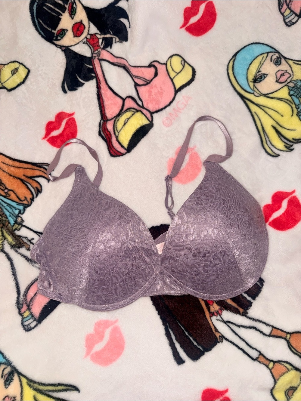 Lace T-Shirt Bra VS Amethyst Purple